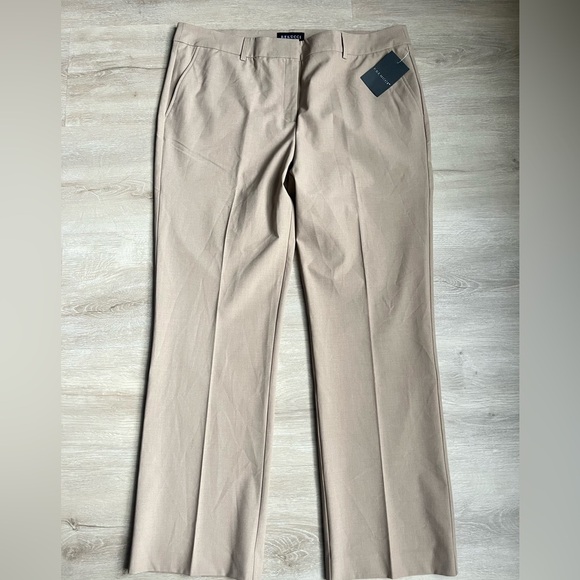 Rekucci Classic Straight Leg Easy Care Trousers Dress Pants Tan Office SZ 18 - Picture 3 of 9